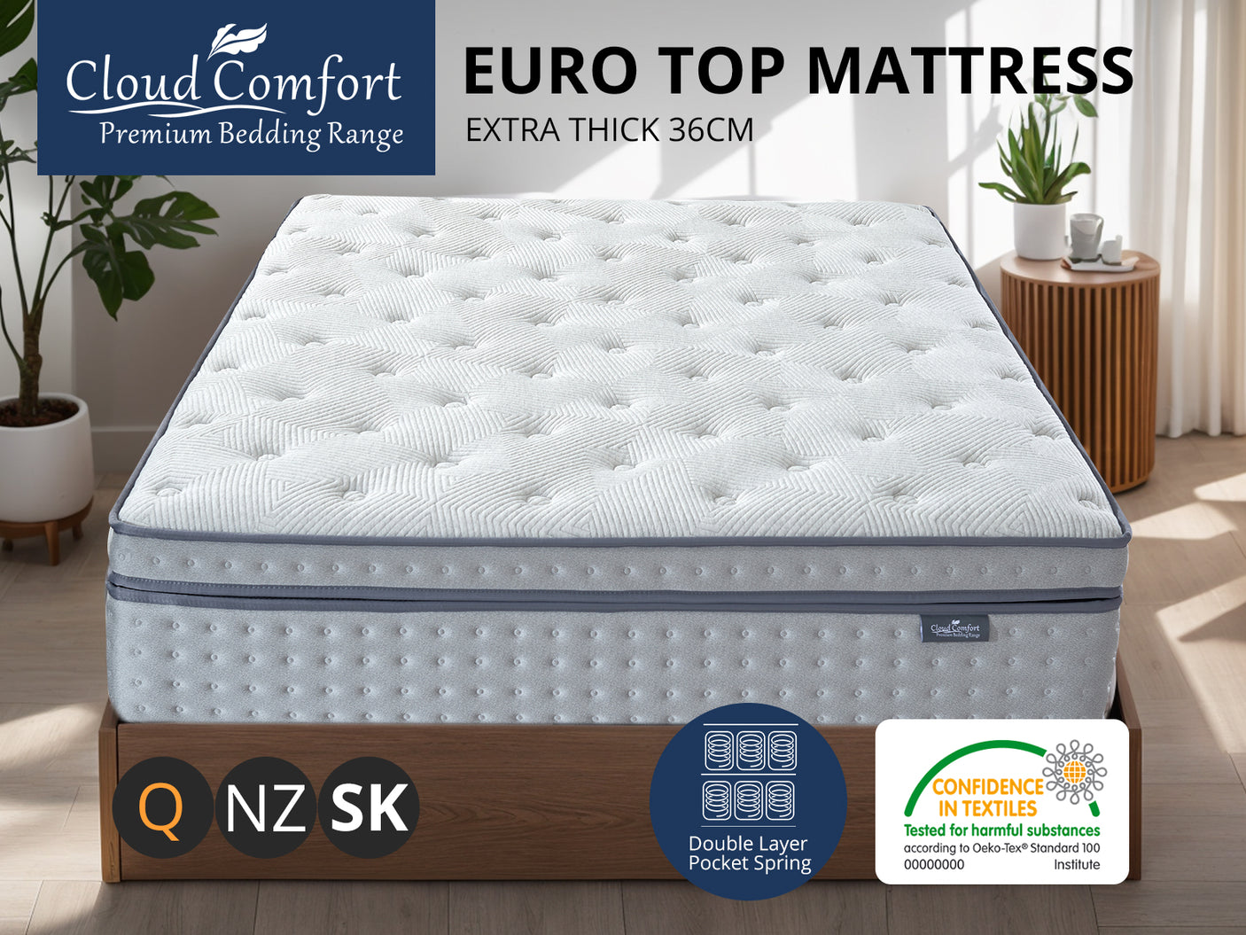 Euro top mattress DOU36 Queen