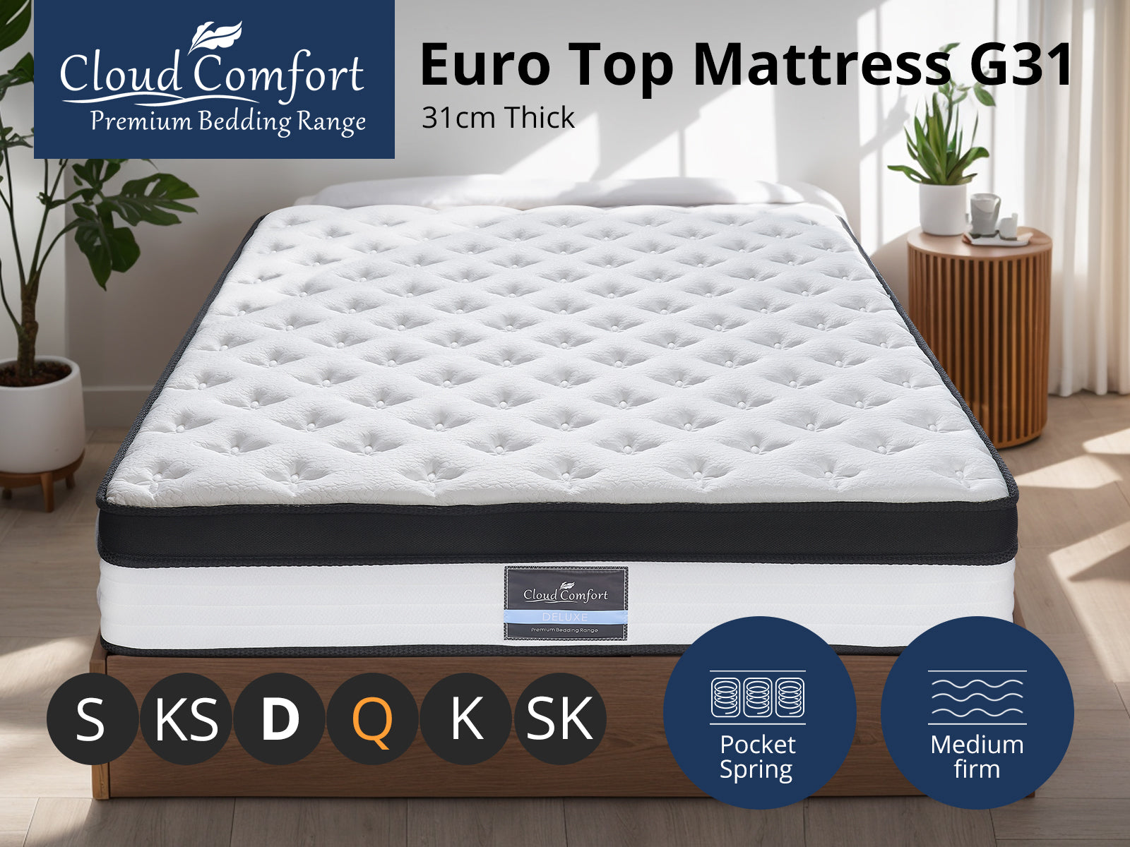 Euro Top Mattress G31 - Queen