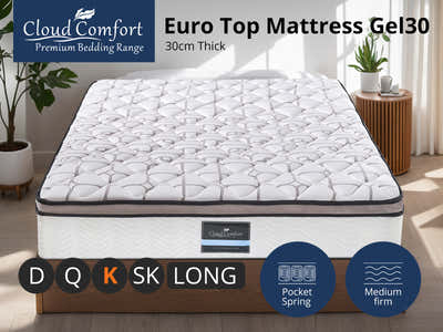 Euro Top Memory Foam Mattress GEL30 - King
