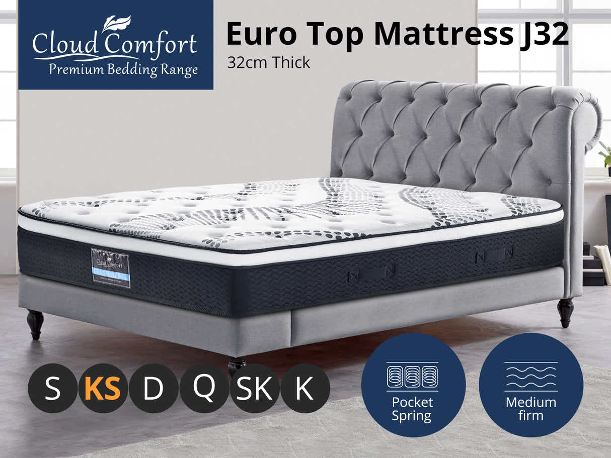 Euro Top Mattress J32 - King Single