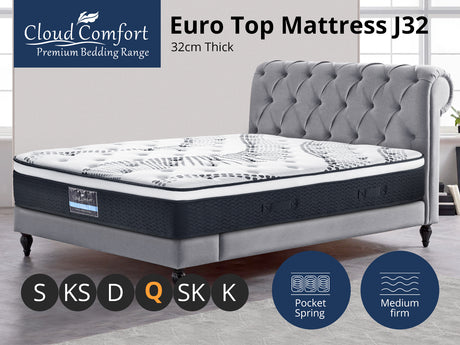 Euro Top Mattress J32 - Queen