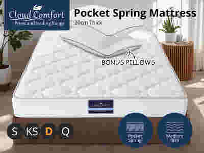 Euro Top Mattress PIL20 with Pillows - Double