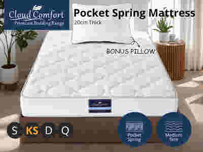 Euro Top Mattress PIL20 with Pillow - King Single