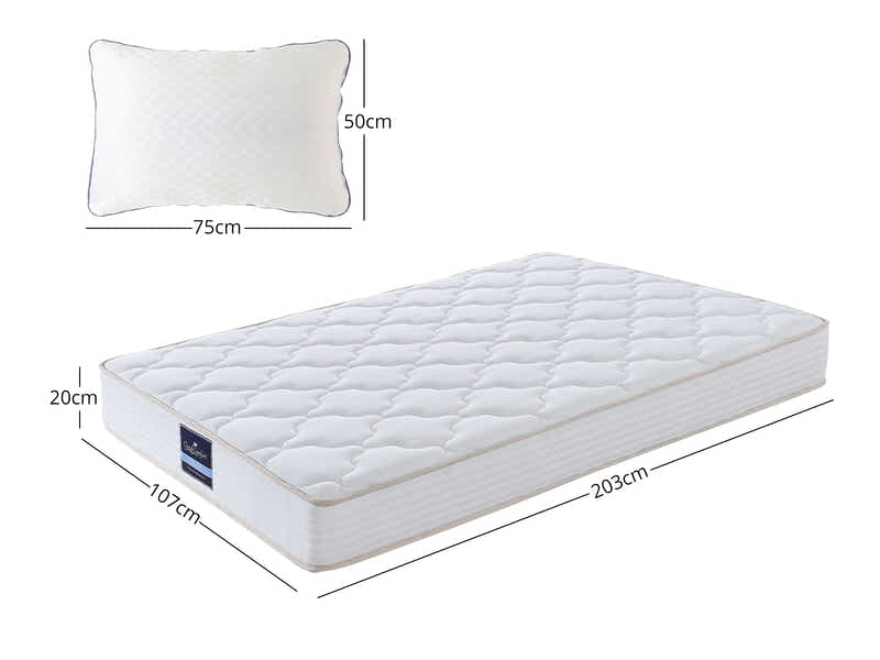 Euro Top Mattress PIL20 with Pillow - King Single