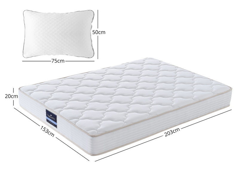 Euro Top Mattress PIL20 with Pillows - Queen
