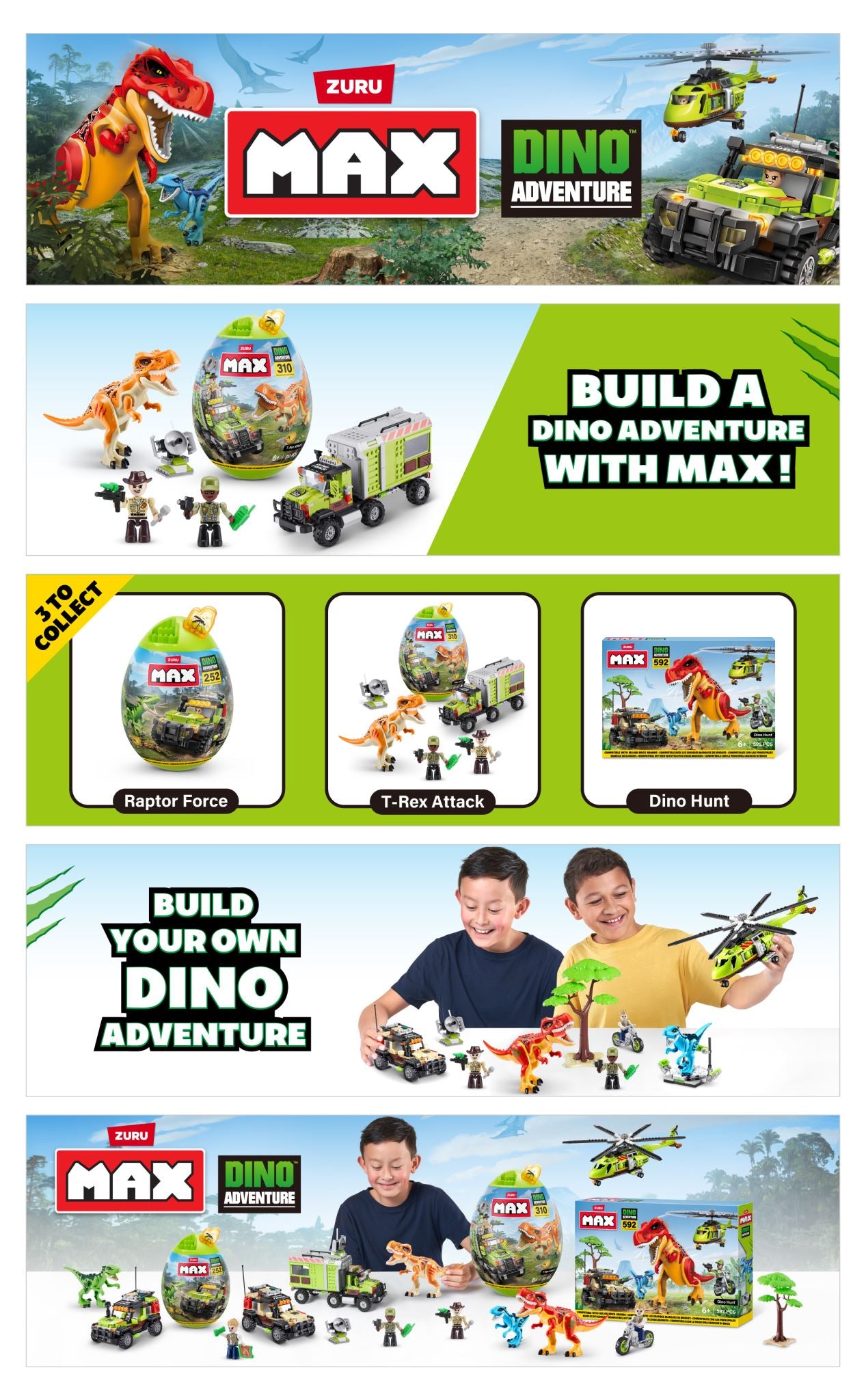 ZURU DINO ADVENTURE S1 Egg Capsule 310-BRICK