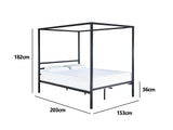 Canopy Queen Size Bed Frame - Black