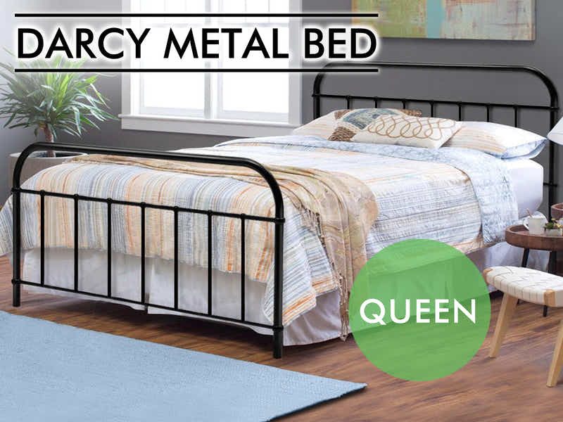 Darcy Metal Bed Frame Black - Queen