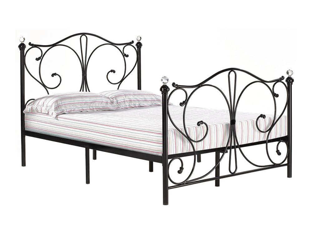 Elizabeth Bed Frame Black & Euro Top Mattress J32 - Double