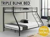 DS Triple Bunk Bed Black 36cm top guardrail