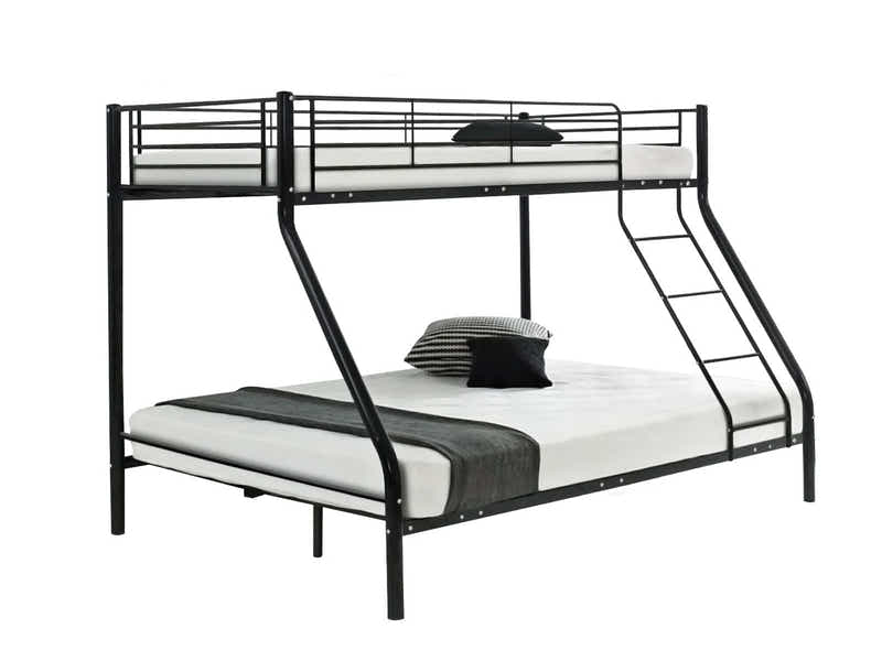 Metal Triple Bunk Bed - Black