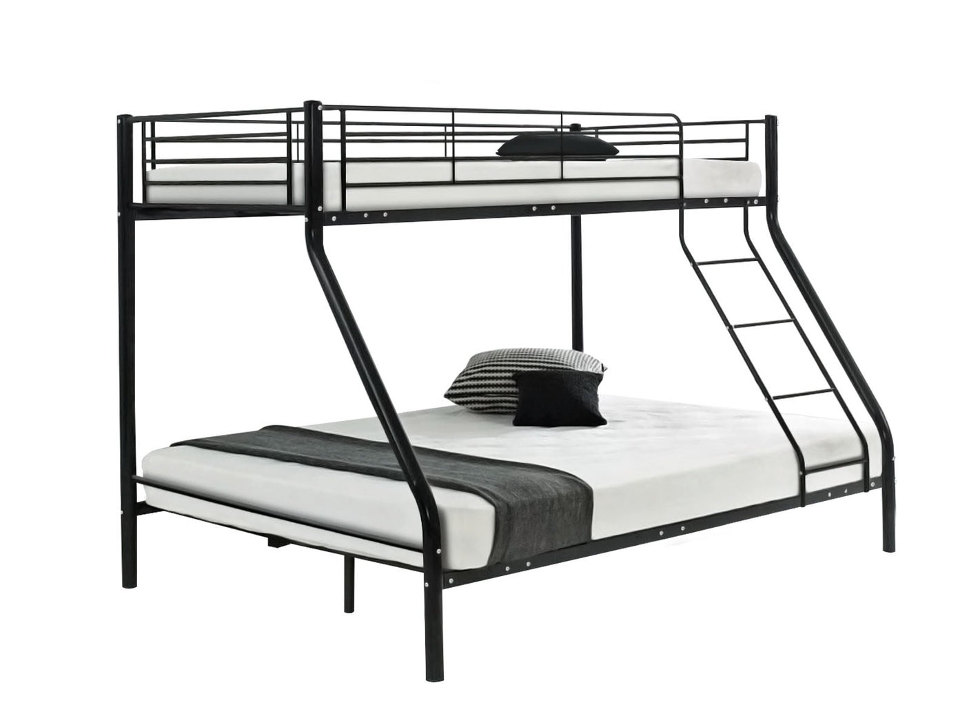 DS Triple Bunk Bed Black 36cm top guardrail