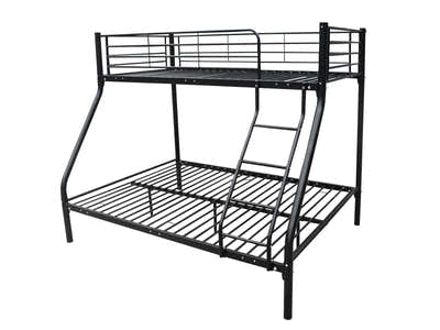 Metal Triple Bunk Bed - Black