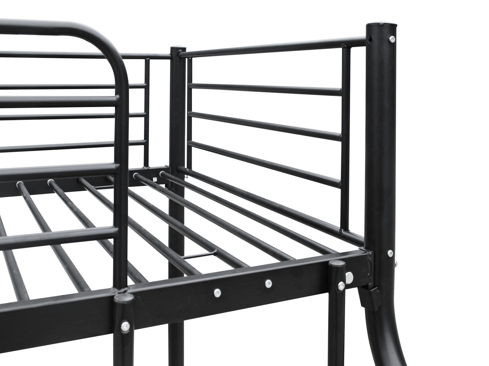 Black Metal Triple Bunk Bed with Bonnell Mattress Combo