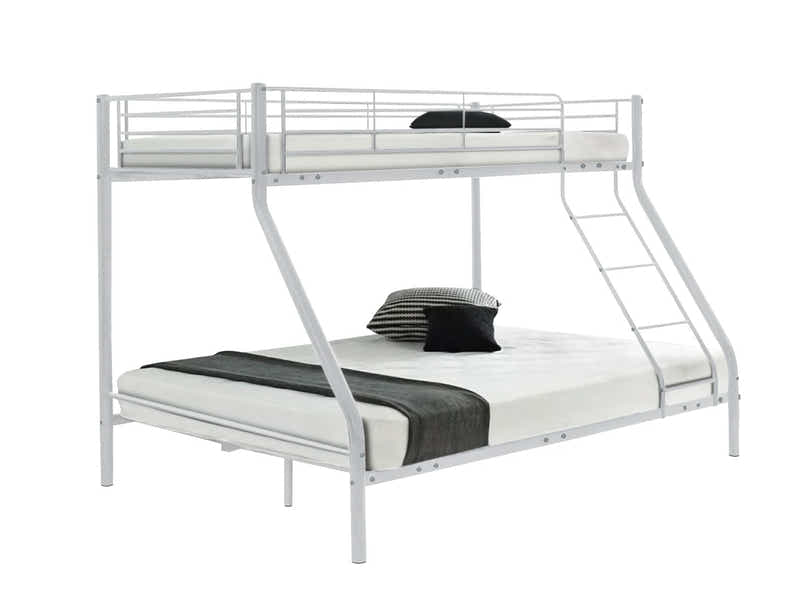 Metal Triple Bunk Bed - White