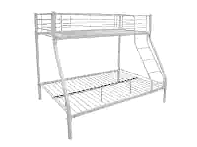 Metal Triple Bunk Bed - White