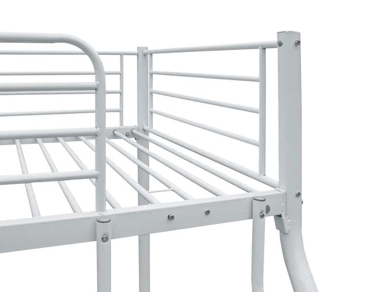 White Metal Triple Bunk Bed with Bonnell Mattress Combo