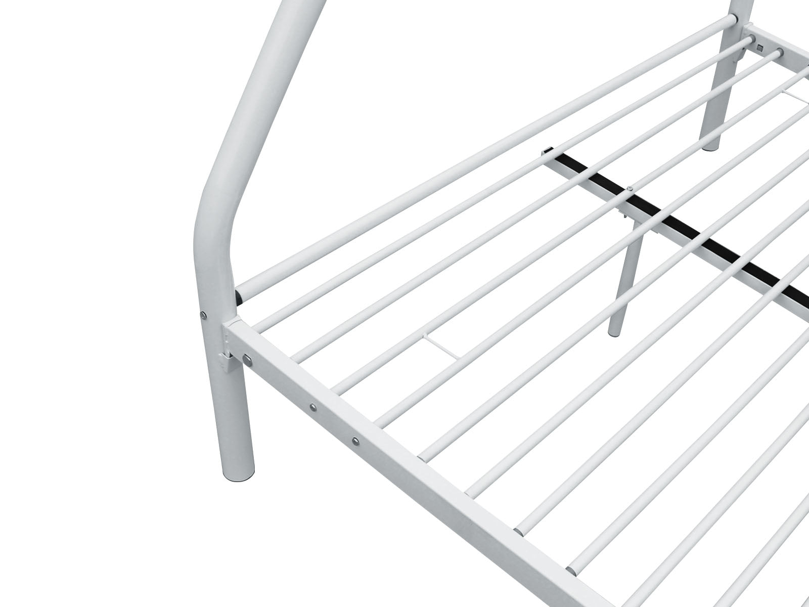 White Metal Triple Bunk Bed with Bonnell Mattress Combo