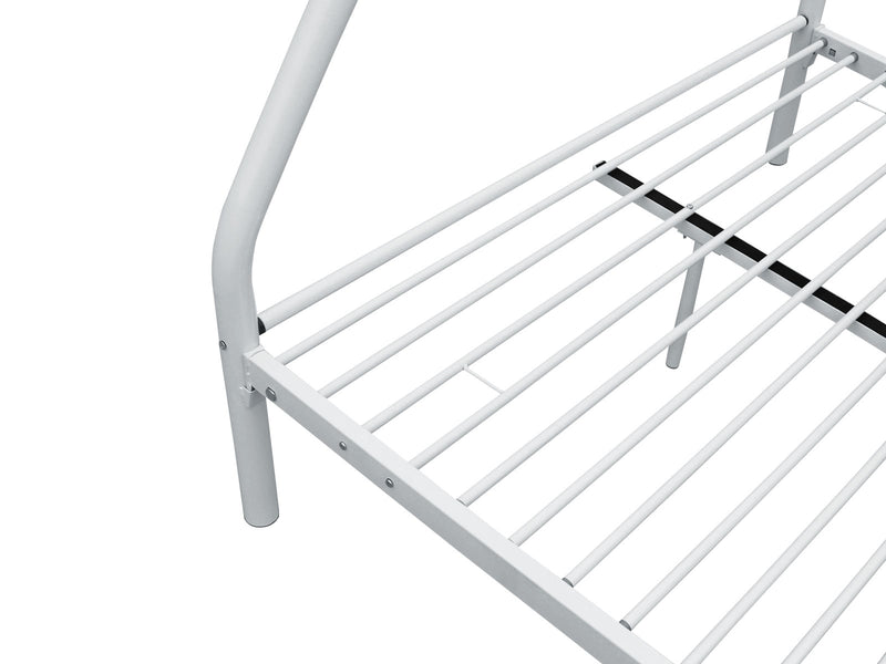 Metal Triple Bunk Bed - White