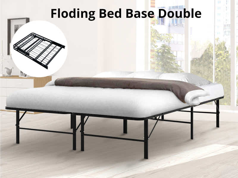 Folding Metal Bed Frame - Double