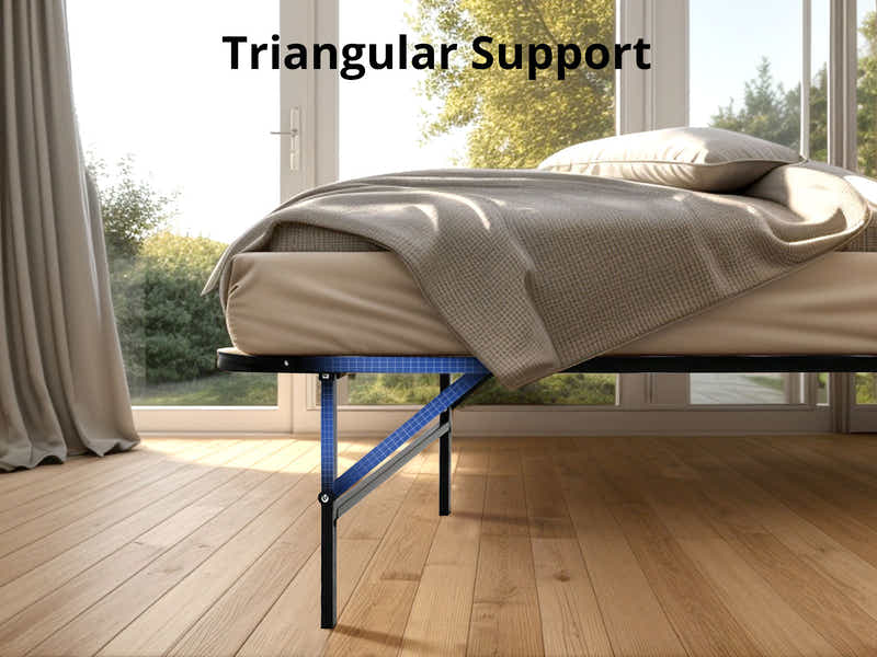 Folding Metal Bed Frame - King Single