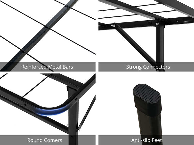 Folding Metal Bed Frame - King Single
