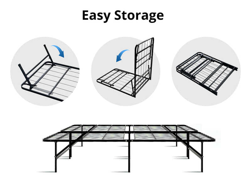 Folding Metal Bed Frame - Queen