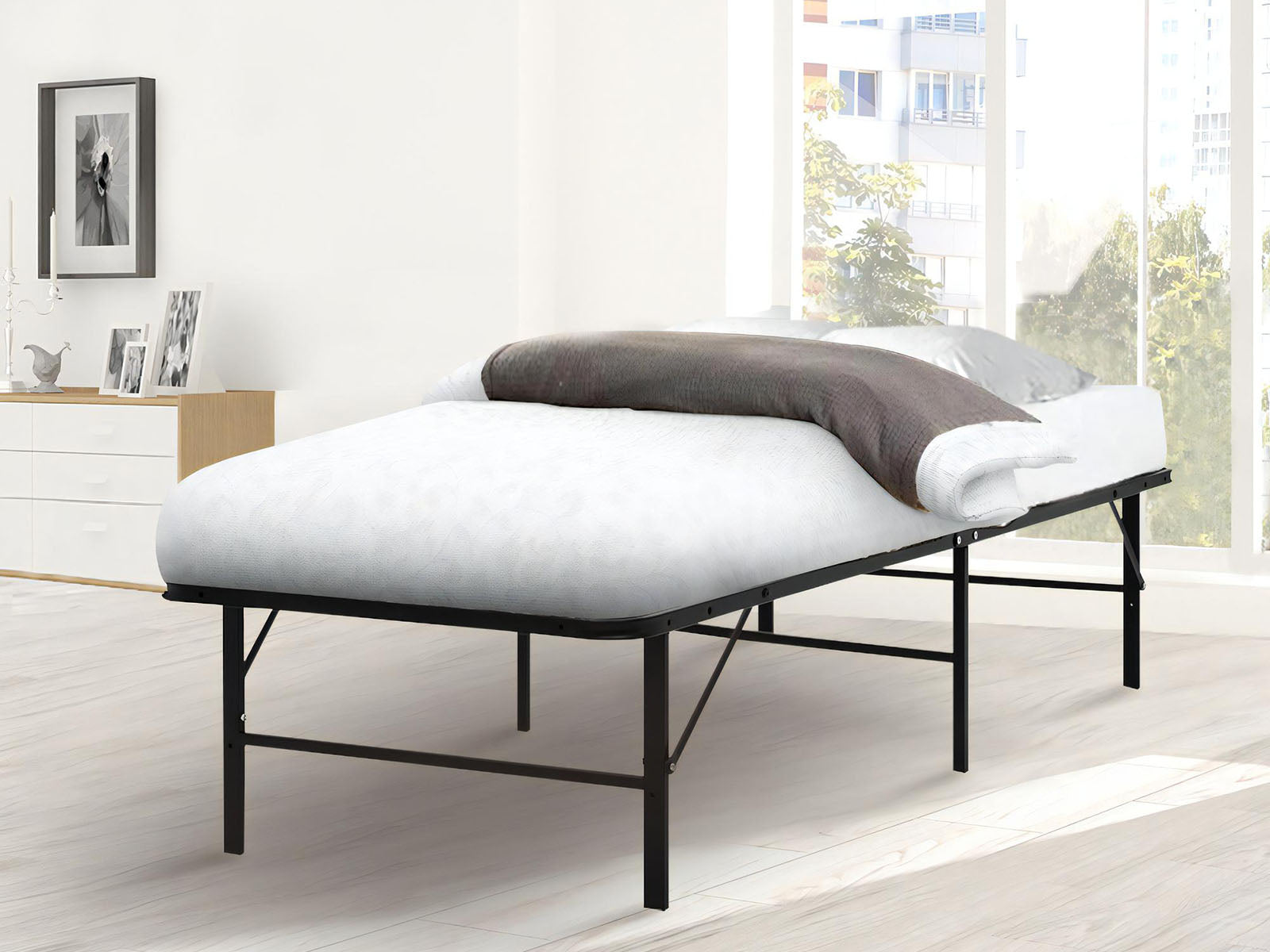 Folding Metal Bed Frame - Single