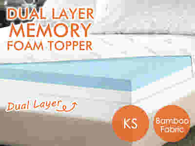 Memory Foam Mattress Topper 8 cm Dual – King Single