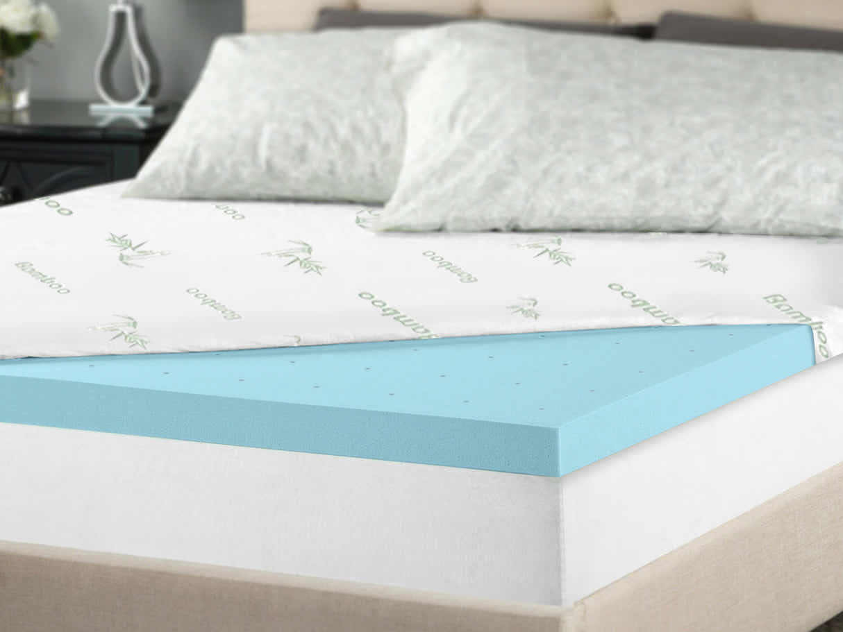 Memory Foam Mattress Topper 8 cm Blue – Queen