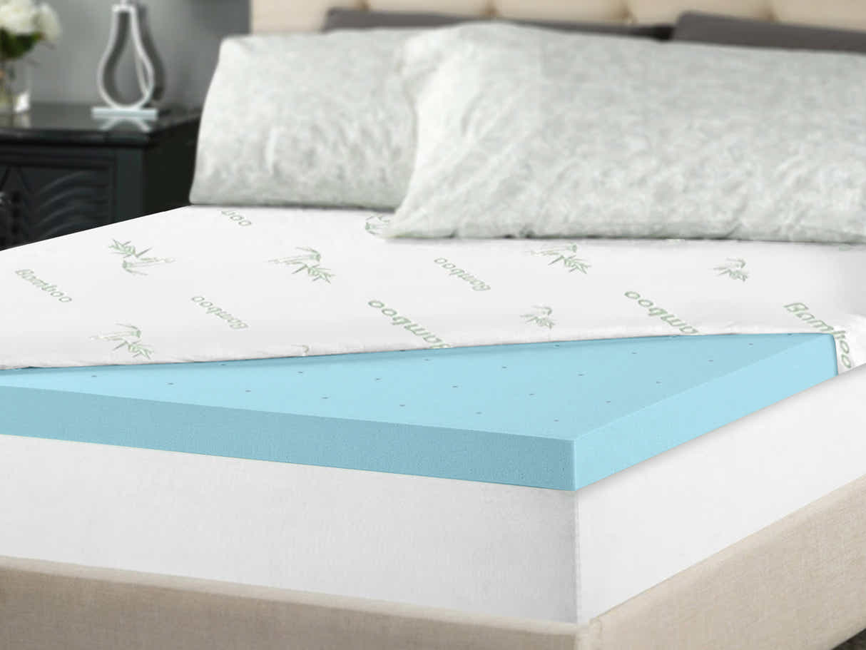 Memory Foam Mattress Topper 8 cm Blue – Single