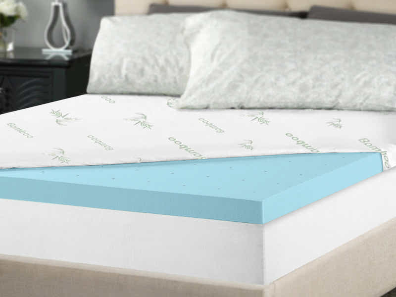 Memory Foam Mattress Topper 8 cm Blue – Single