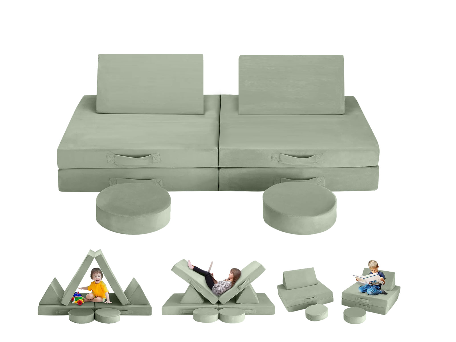 Play couch 6pcs Green