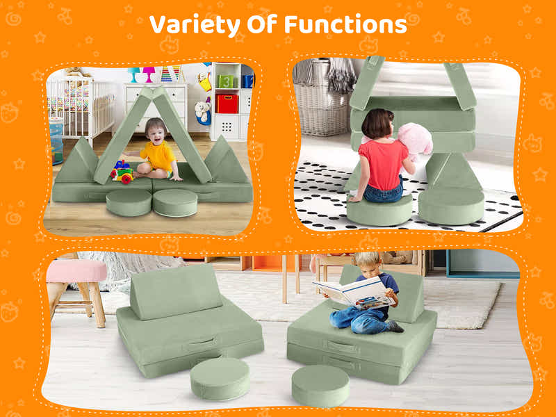 Play couch 6pcs Green