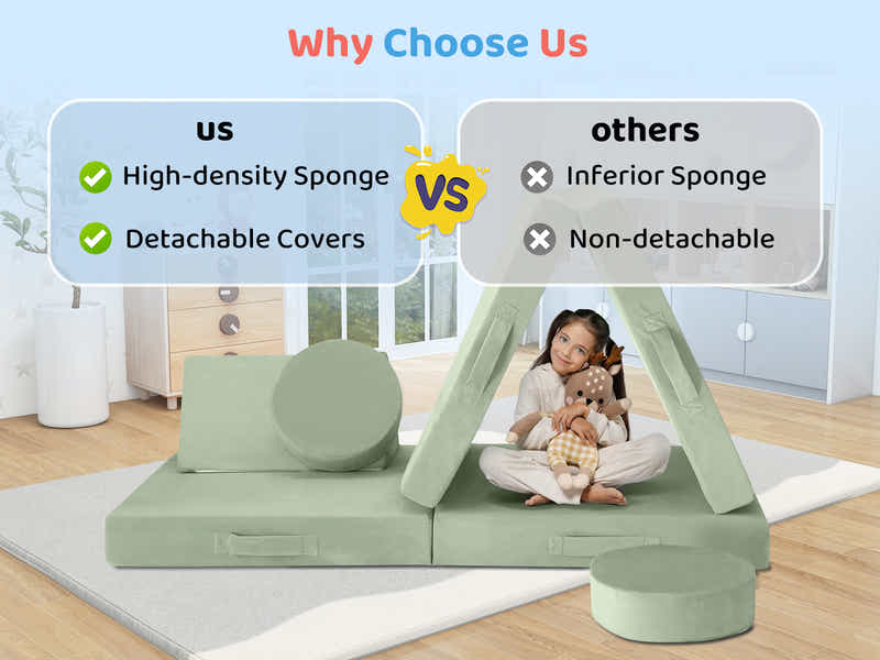 Play couch 6pcs Green