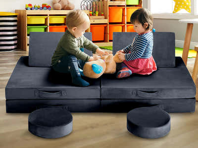 Kids 6-Piece Play Couch - Grey