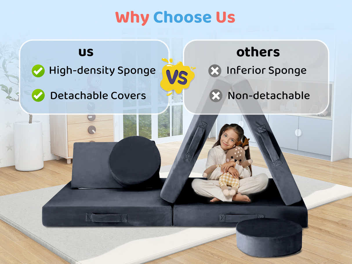 Play couch 6pcs Grey