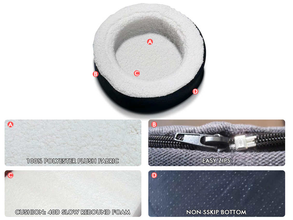 Memory Foam Round Pet Bed - Small