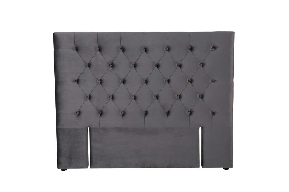 Rakel Velvet Headboard Grey - Double