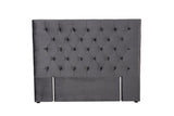 Rakel Headboard Double Velvet Grey