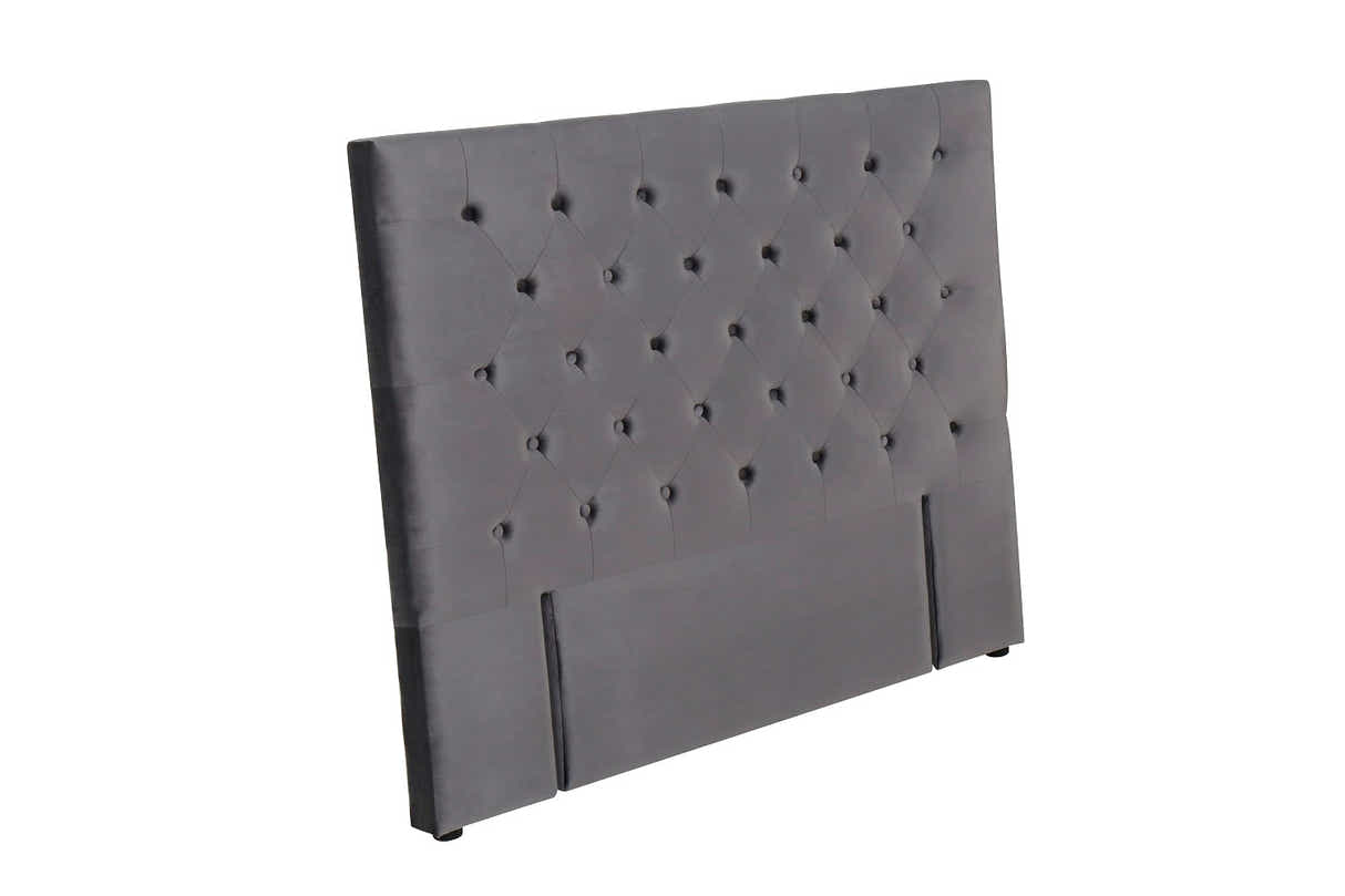 Rakel Velvet Headboard Grey - Double
