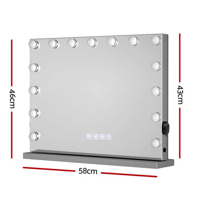 DS NA Bluetooth Makeup Mirror 58x46cm Hollywood Vanity with LED Light Wall