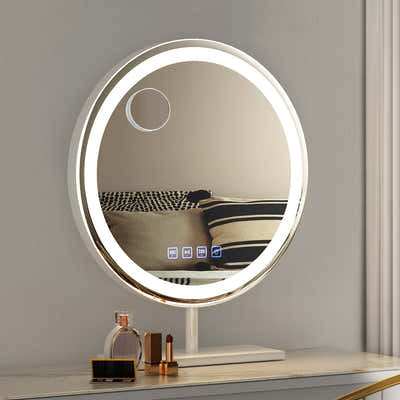 DS NA Makeup Mirror 40x40cm Hollywood Vanity with LED Light Tabletop Round