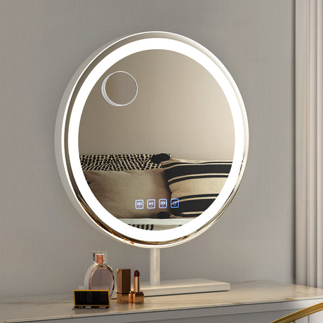 DS NA Makeup Mirror 40x40cm Hollywood Vanity with LED Light Tabletop Round