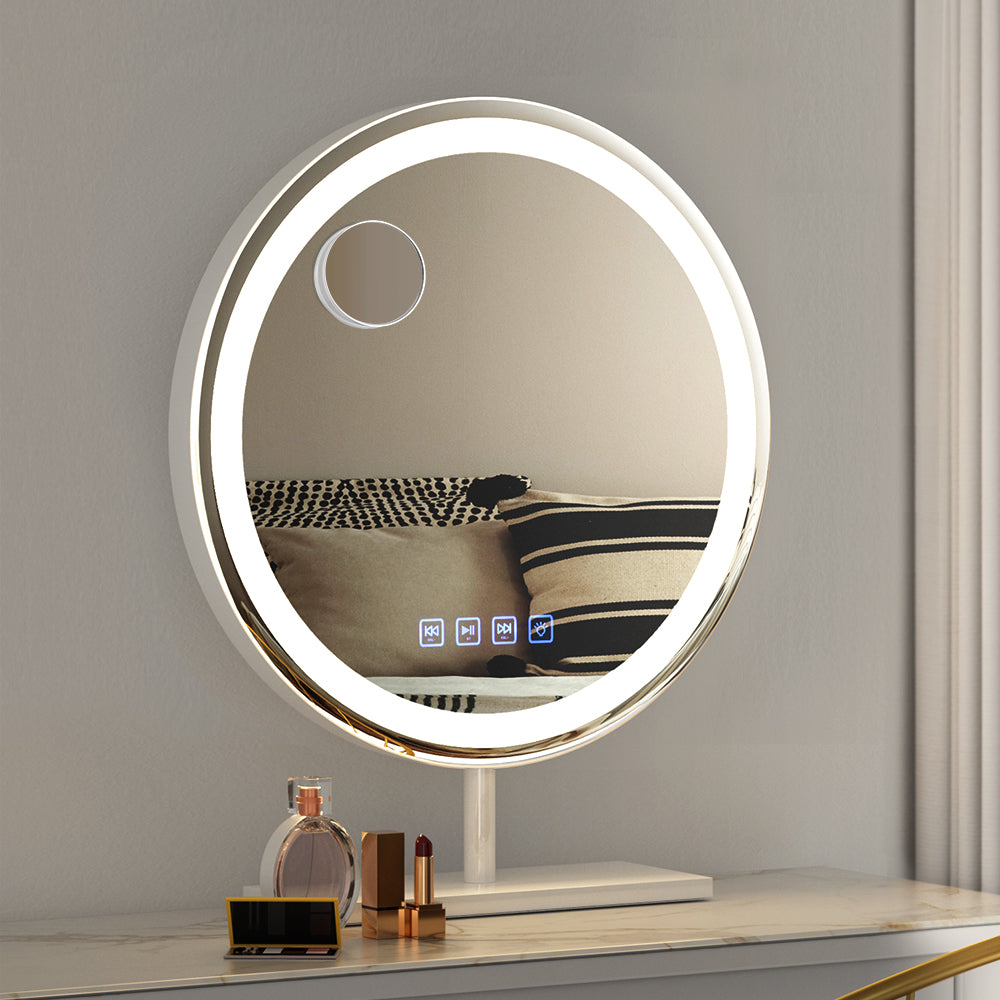 DS NA Makeup Mirror 40x40cm Hollywood Vanity with LED Light Tabletop Round
