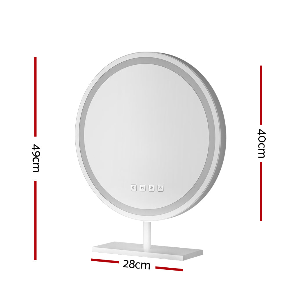DS NA Makeup Mirror 40x40cm Hollywood Vanity with LED Light Tabletop Round