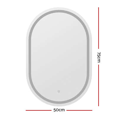 DS NA Embellir 2 LED Wall Mirror With Light 50X75CM Bathroom Decor Mirror Vanity