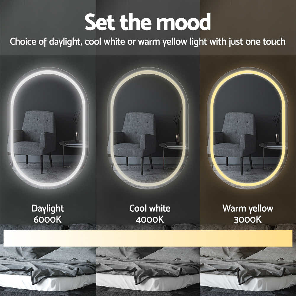 DS NA Embellir 2 LED Wall Mirror With Light 50X75CM Bathroom Decor Mirror Vanity