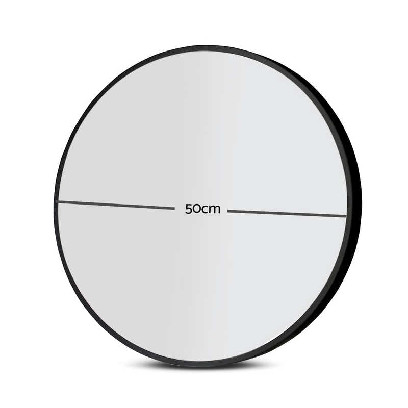 DS NA Embellir 2 Wall Mirror Makeup 50cm Home Decor Bathroom Round Black