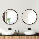 DS NA Embellir 2 Wall Mirror Makeup 50cm Home Decor Bathroom Round Black